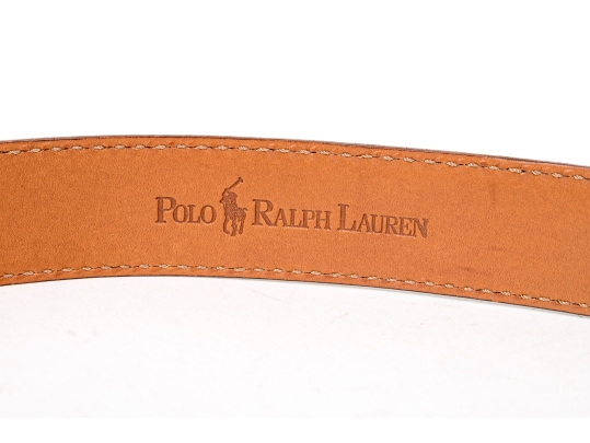 Polo Ralph Lauren Lot Of Two Brown Leather Belts, Size 40/100