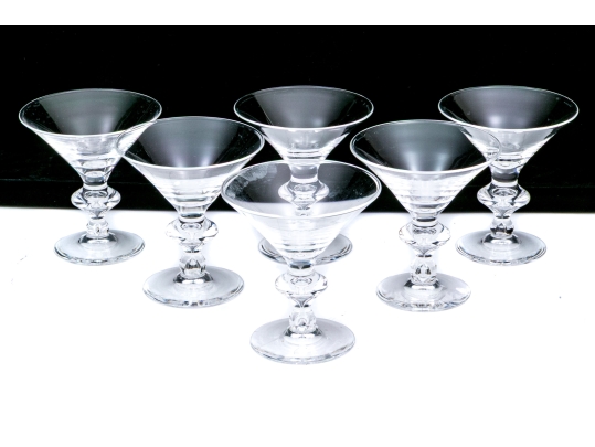 Set Of Six Steuben Martini Glasses