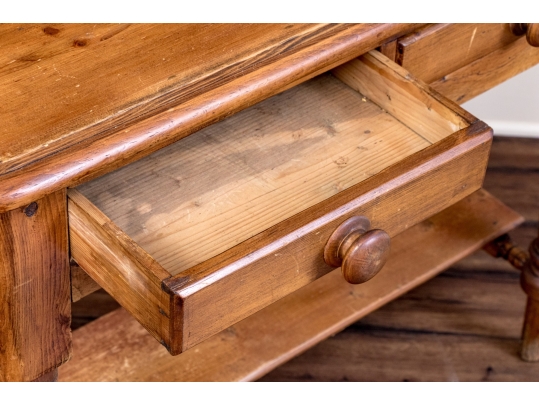 Pine Two Drawer Console Cabinet