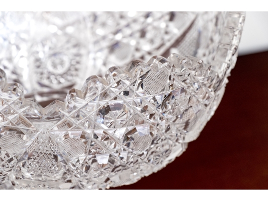 Fabulous American Brilliant Cut Crystal Footed Compote Bowl