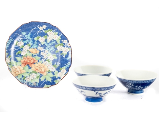 Group Of Asian Porcelain Bowls And Plate