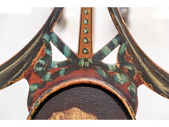 Adams Style Shield Back Painted Armchair