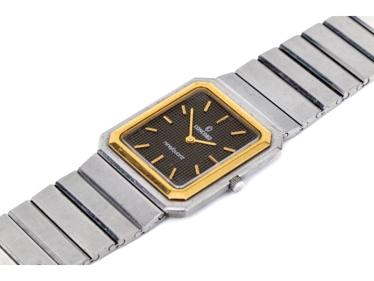 Concord Steel And Gold Vintage Mariner Nine Quartz Tank Watch, On Bracelet
