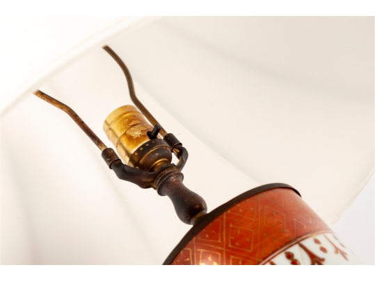 Vintage Chinese Hat Stand Converted Table Lamp