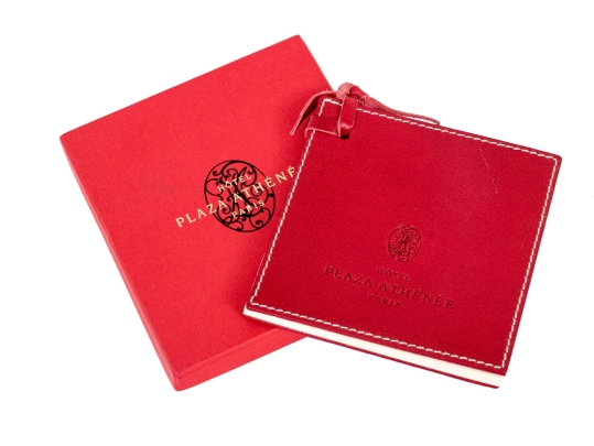Vintage Hotel Plaza Athenee Paris Leather Covered Notebook, Boxed, New