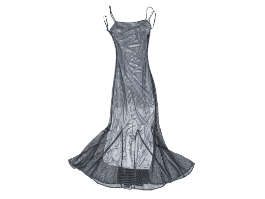 Coty Black Mesh Evening Dress With Shoulder Cover, Size Small