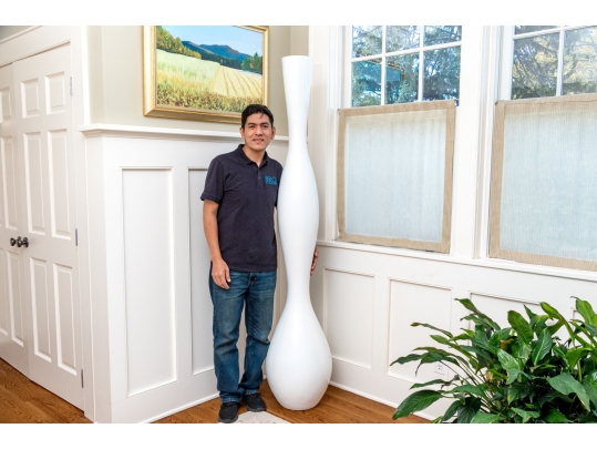 Massive Fiberglass Decorative White Vase