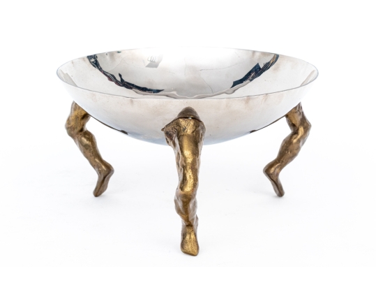 Michael Aram Stainless Bowl On Human Form Legs