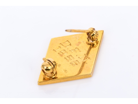 14k Yellow Gold Striking SD Initialled Enamel Pin