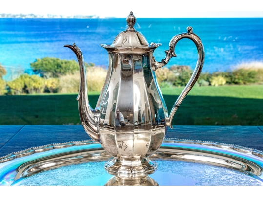 Five Piece Webster Wilcox International Silver Plated “English Flutes” Tea And Coffee Service