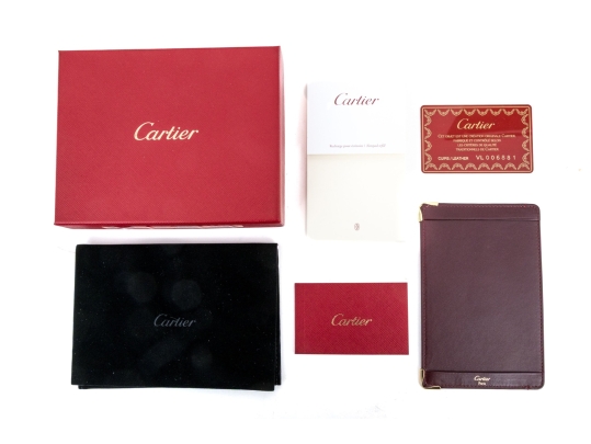 Cartier Burgundy Leather Notepad Holder, Must De Cartier, With Box