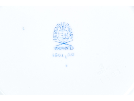 Herend Hungary Hand-Painted Porcelain Shallow Bowl, Rothschild Bird (RO) Pattern