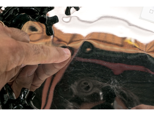 Michael Aram Stainless Platter With Black Enameled Coral 