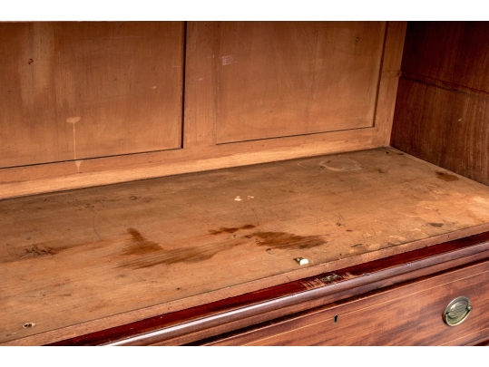 Antique Federal Mahogany Inlaid Linen Press