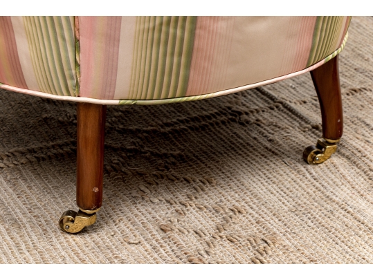 Vintage Button Tufted Armchair For Reupholstery