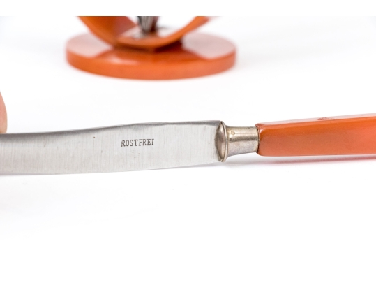 Four Vintage Bakalite Mounted Flatware Sets