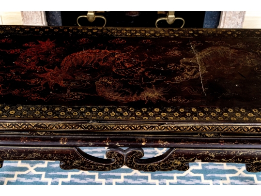 Antique 19th C. Chinese Lacquered Console Table