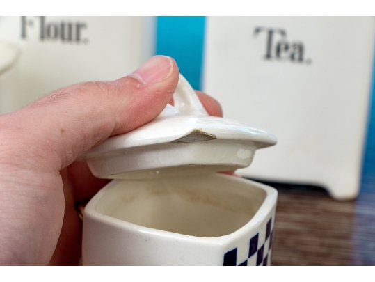 Set Of Seven German Lidded Kitchen Storage