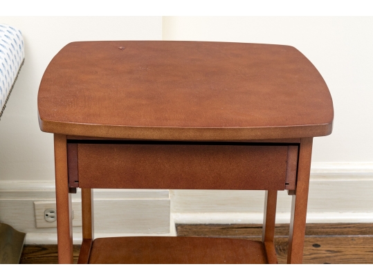 Transitional Style End Table With Single Drawer
