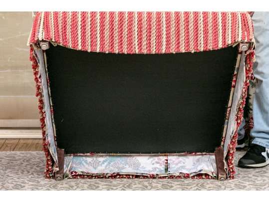 Lavish Pair Of Custom Upholstered Chairs With Bullion Fringe
