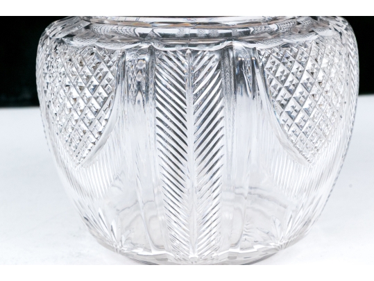 Antique Cut Glass And Silverplate Biscuit Jar