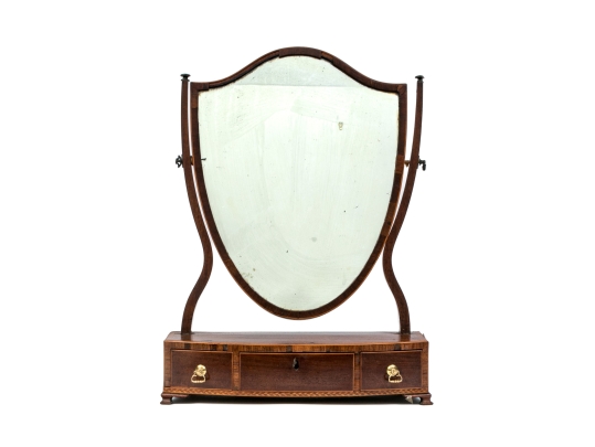 George III Mahogany Shaving Mirror, Ca 1790 - 1810