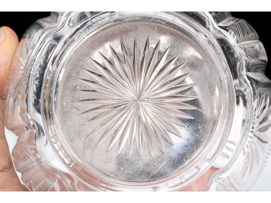 Antique Cut Glass And Silverplate Biscuit Jar