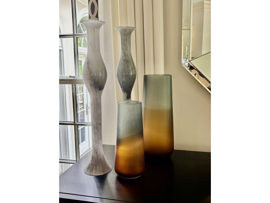 UPDATED**Collection Of 6 Modern Decorative Vases In An Ombré And Smoky Neutral Palette