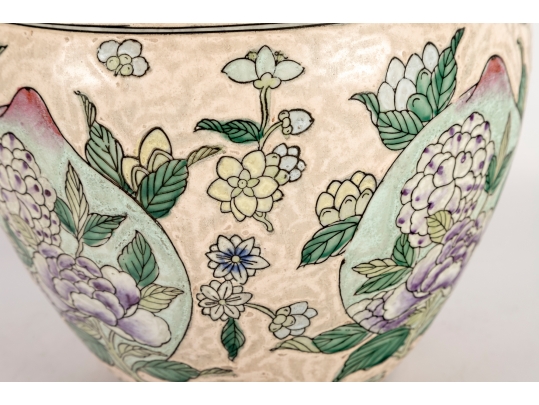 Chinese Matte Pink And Gilt Rimmed Porcelain Vase