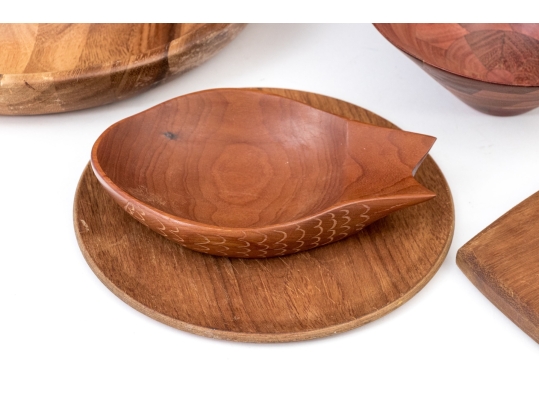 Assembled Collection Of Seven Wooden Serving Utensils