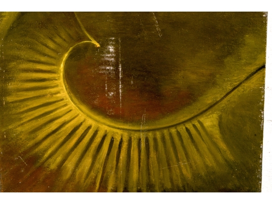 Edward Castiglione (Am., CT, 1948-2010 Modernist Oil On Canvas, Concoidal Abstract