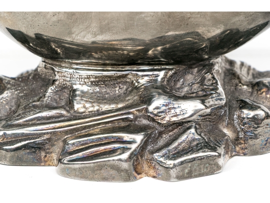 Antique English Victorian Silverplate Nautilus Spoon Warmer 