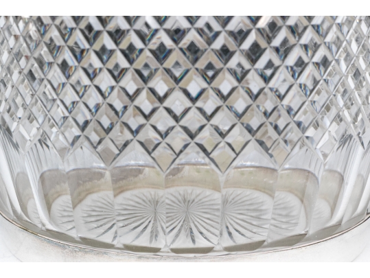 Antique Cut Glass And Silverplate Biscuit Jar