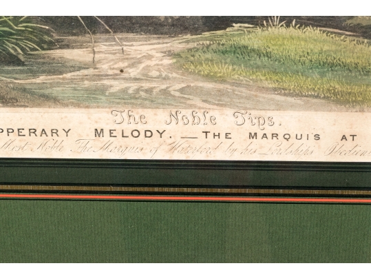 19th Century English Equestrian Color Engraving, Moore's Tally Ho: To The Sports, The Noble Tips