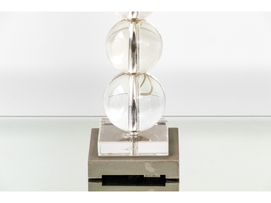 Pair Of Chic Glass Stacked Bubble Table Lamps