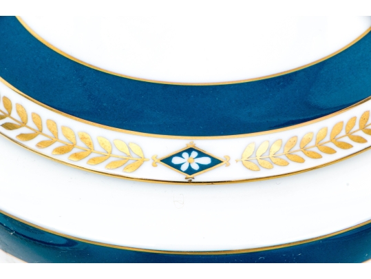 Exceptional & Rare Herend Hungary Hand-Painted Porcelain Tea Service,  “Josephine Empire” Pattern