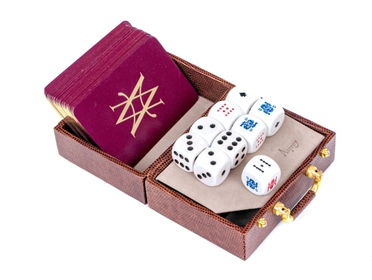 Vintage Asprey Cased Playing Card Set With Dice