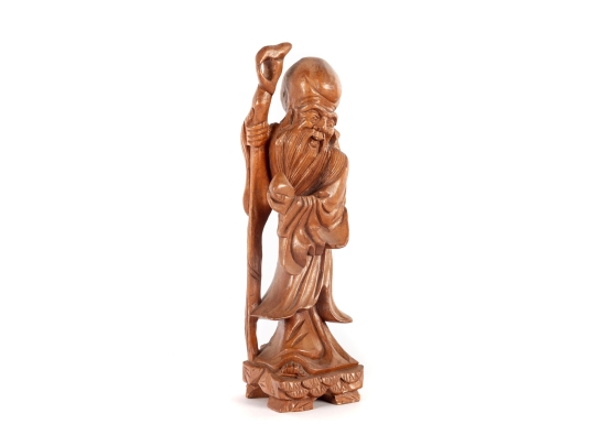 Carved Wooden Figure Of Shou Lao