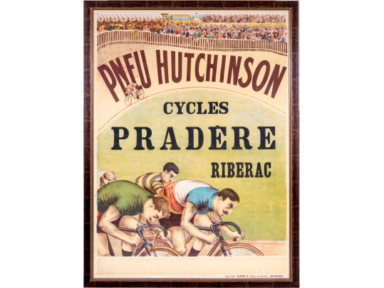 Large 1910 Pneu Hutchinson Cycles Pradere Riberac Poster