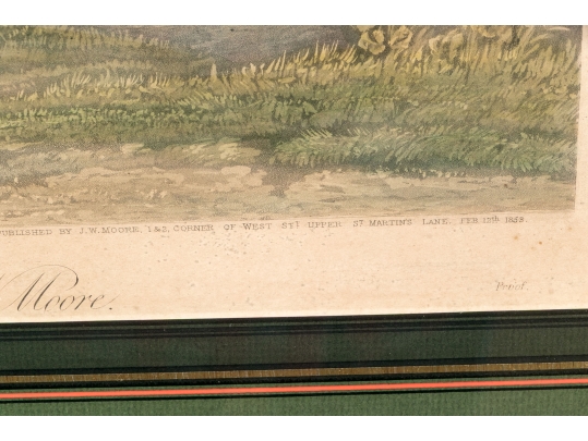 19th Century English Color Equestrian Etching, Moore's Tally Ho: To The Sports, The Noble Tips