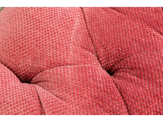 Quality Oversized Custom Upholstered Mahogany Ottoman