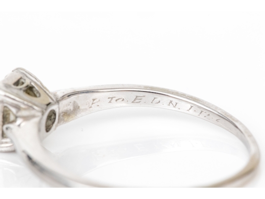 18k White Gold Simple Emerald Cut Diamond Solitaire Ring, App. 0.24 CTS, Size 6