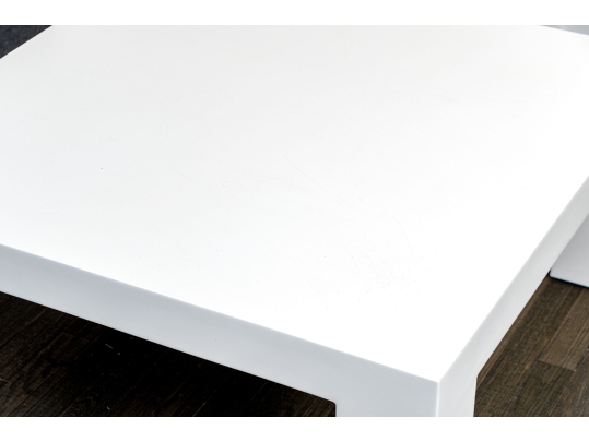 Jonathan Adler White Laquered Cocktail Table