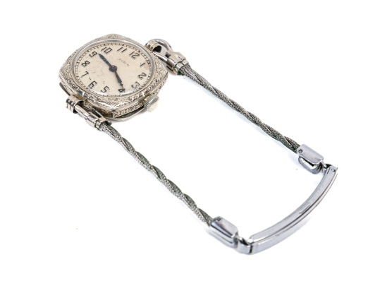 Vintage 14K White Gold Elgin Wristwatch