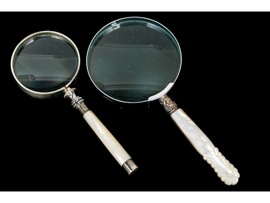 Two Antique Mother-of-pearl Magnifying Glasses