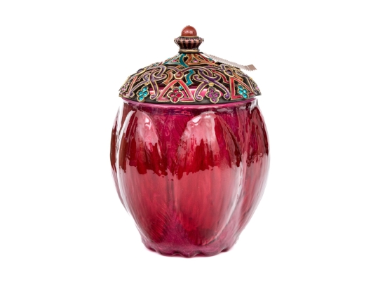 Jay Strongwater Large Arabesque Jar, Boxed