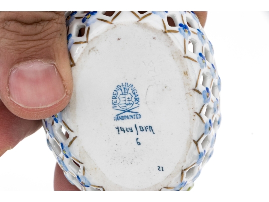 Group Of Three Herend Hungary Hand-Painted Porcelain Miniatures