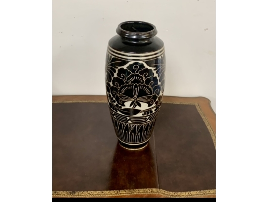 Decorative Chinese Sung Dynasty Style, Cizhou Glazed Ceramic Vase 