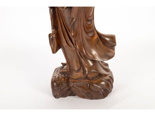 Chinese Carved Wood Guanyin Figure