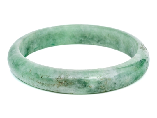 Green Jadeite Jade Slip On Bangle Bracelet, See Conditions